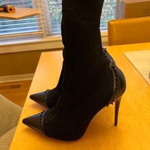 Christian Louboutin Studded Sock Heeled Boot